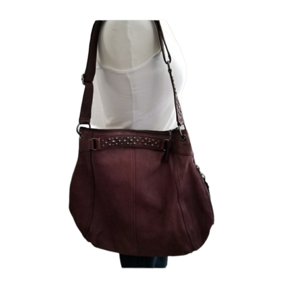 Banana Republic Burgundy Goat Leather Shoulder Bag
